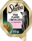SHEBA Fine Flakes Adult Wet Cat Food with Salmon Jelly 11 x 85g